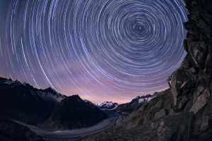 Startrails at Aletschgletscher, Switzerland