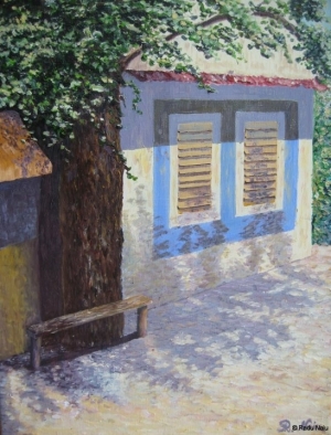 Old village house, oil on canvas