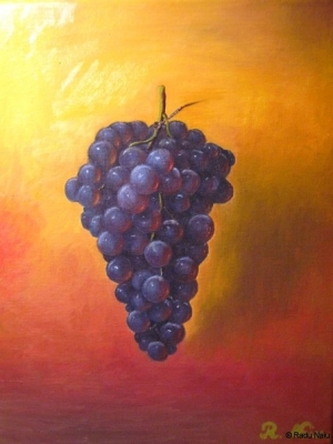 still life with grape, oil on canvas