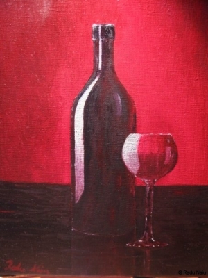 Classic wine, oil on canvas