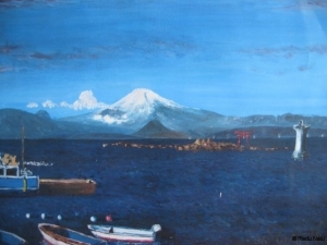 Mount Fuji, oil on canvas