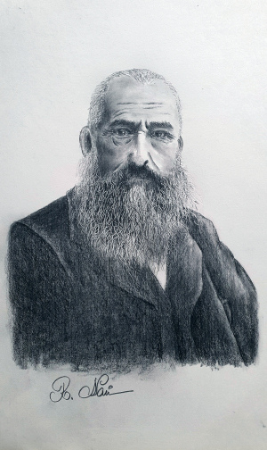 Claude Monet, pencil on paper