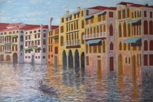 Venezia, oil on wood