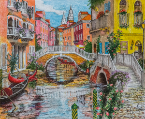 Venezia, color pens on paper