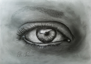 Womans eye, pencil on paper