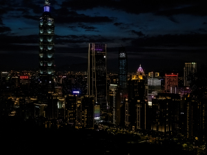 Taipei by night from xiang shan