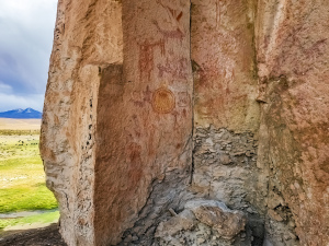 Ancient murals, Altiplano, Bolivia