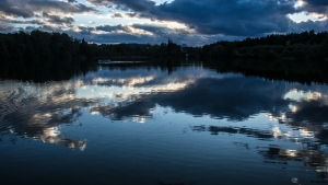 sunset on a lake